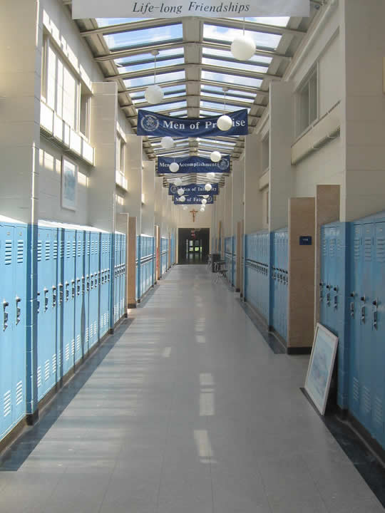 High School classrooms, library, laboratory, library and lobby