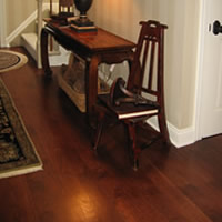 Wood plank flooring installed in foyer