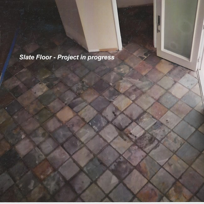 Residential Slate Floor - project in progress